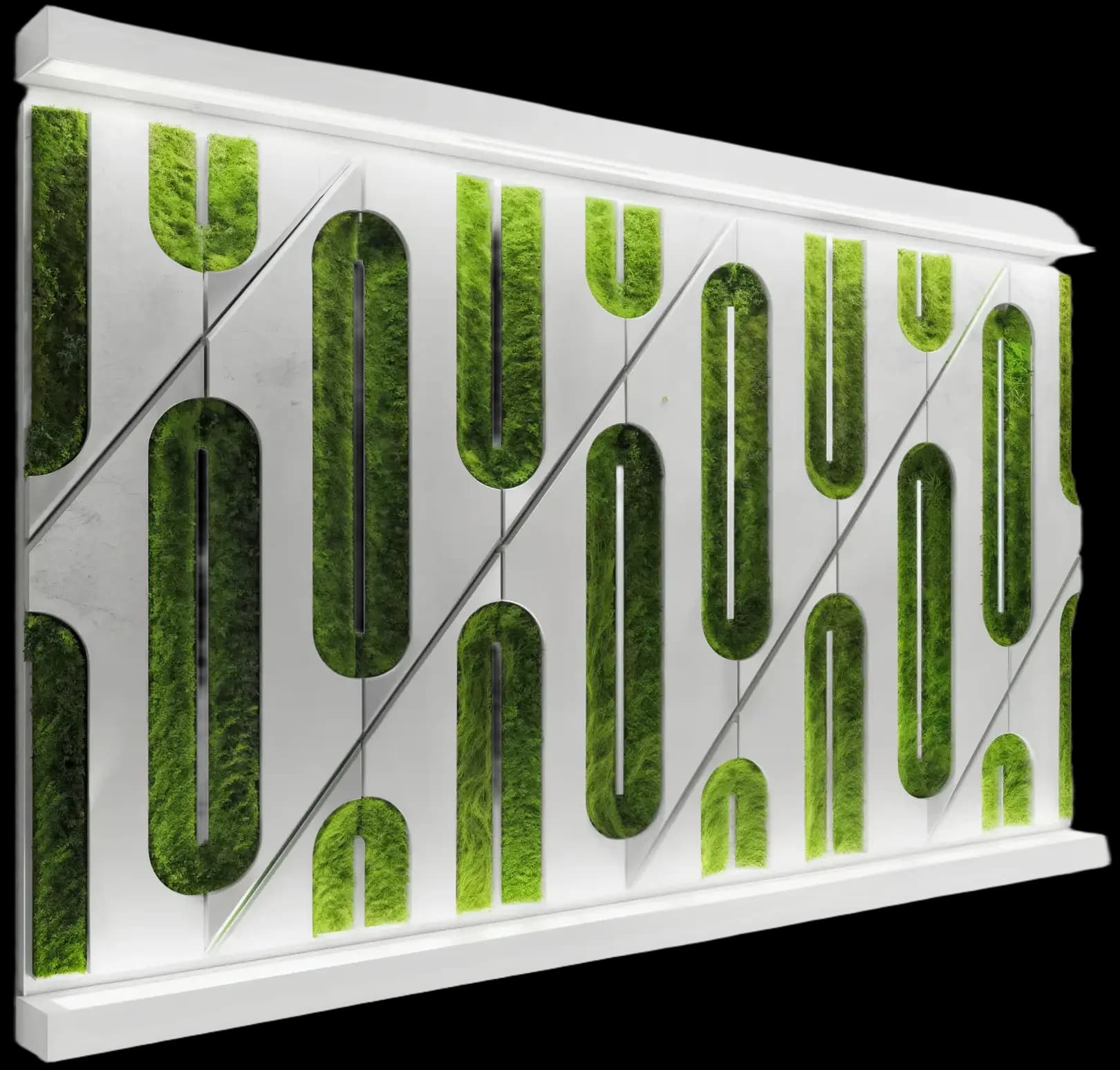 AliveLabs Living Moss Green Wall at an angle